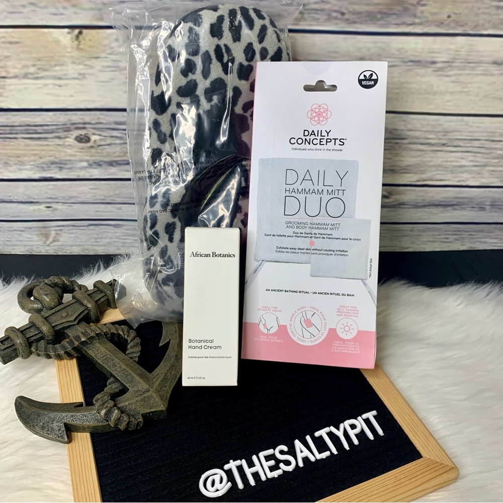 NWT Relaxation Bundle! Hand Lotion, Grooming Mit, & Isaac Mizrahi Slippers